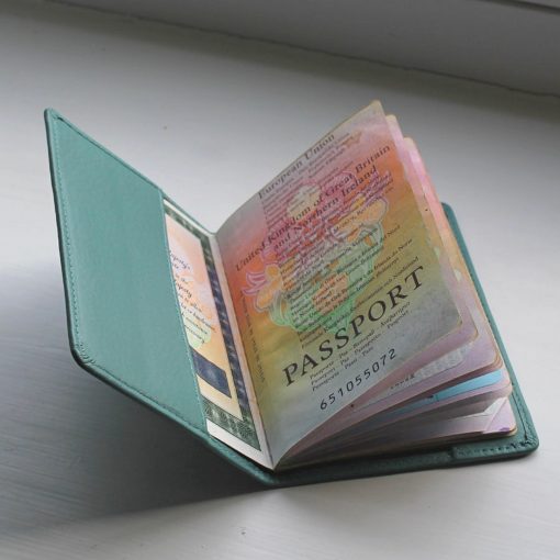 Foiled Mustard Leather Passport Cover
